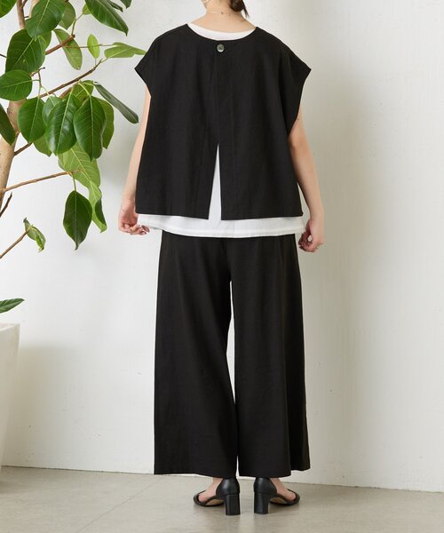 BEARDSLEY（ビアズリー）の「リネンウエストリブパンツ（その他パンツ・レディース・グレー/ブラック/ベージュ・0/1/2）」の19枚目の写真