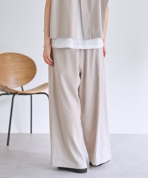 BEARDSLEY（ビアズリー）の「リネンウエストリブパンツ（その他パンツ・レディース・グレー/ブラック/ベージュ・0/1/2）」の22枚目の写真