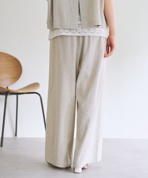 BEARDSLEY(ビアズリー)の「リネンウエストリブパンツ【セットアップ】(その他パンツ・レディース・グレー/ブラック/ベージュ・0/1/2)」の13枚目の写真