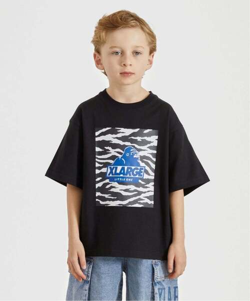 XLARGE KIDS（エクストララージキッズ）の「ゼブラ柄OG 半袖Tシャツ（Tシャツ/カットソー・キッズ・ホワイト/ブラック/ブルー・140cm/80ｃｍ/90cm/110cm/100cm/120cm/130cm）」の2枚目の写真