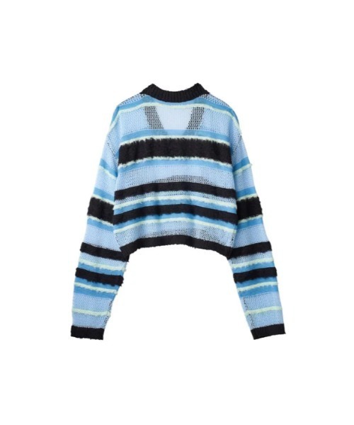 Knuth Marf（クヌースマーフ）の「Knuth Marf double-faced border knit（ニット/セーター・レディース・ブルー/ブラック・FREE）」の6枚目の写真
