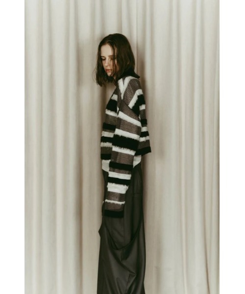 Knuth Marf（クヌースマーフ）の「Knuth Marf double-faced border knit（ニット/セーター・レディース・ブルー/ブラック・FREE）」の11枚目の写真
