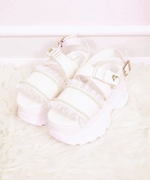 ReAmour（リアムール）の「ラメリボンスポサン（サンダル）」