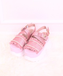 ReAmour（リアムール）の「ラメリボンスポサン（サンダル）」