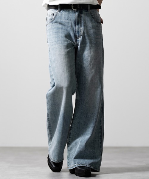 CLEL】Vintage Design Damage/Basic Pantaloon Denim Pants