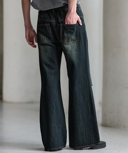CLEL（クレイル）の「【CLEL】Vintage Design Damage Pantalon Denim Pants / ヴィンテージデザイン ダメージパンタロンデニムパンツ（デニムパンツ・メンズ・ブルー/インディゴブルー/ブラック・S/XS/L/M）」の19枚目の写真