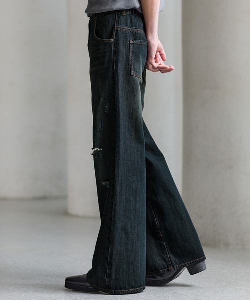 CLEL（クレイル）の「【CLEL】Vintage Design Damage Pantalon Denim Pants / ヴィンテージデザイン ダメージパンタロンデニムパンツ（デニムパンツ・メンズ・ブルー/インディゴブルー/ブラック・S/XS/L/M）」の20枚目の写真