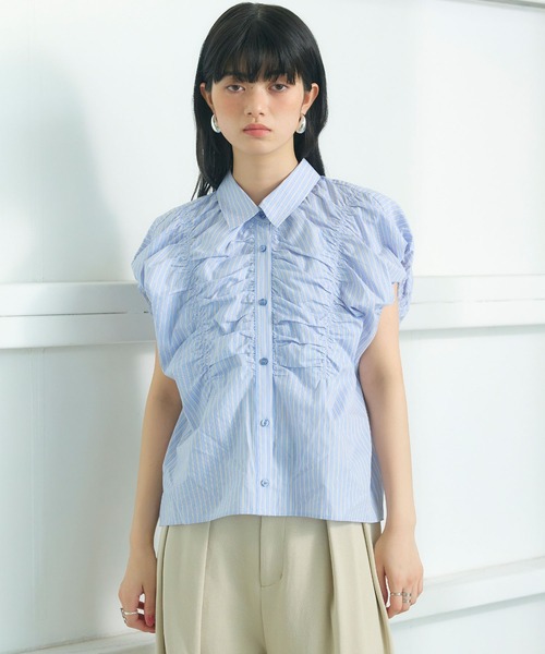 ELLEgirl(エルガール)の「フレンチスリーブバルーンシャツ(シャツ/ブラウス・レディース・ブルー系その他/サックスブルー・FREE)」の22枚目の写真