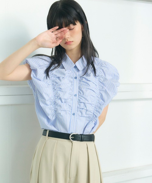 ELLEgirl(エルガール)の「フレンチスリーブバルーンシャツ(シャツ/ブラウス・レディース・ブルー系その他/サックスブルー・FREE)」の21枚目の写真