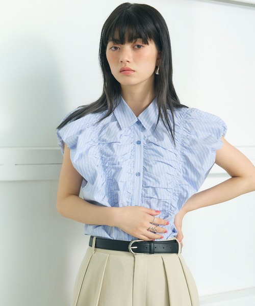 ELLEgirl(エルガール)の「フレンチスリーブバルーンシャツ(シャツ/ブラウス・レディース・ブルー系その他/サックスブルー・FREE)」の18枚目の写真
