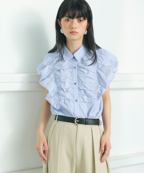 ELLEgirl(エルガール)の「フレンチスリーブバルーンシャツ(シャツ/ブラウス・レディース・ブルー系その他/サックスブルー・FREE)」の19枚目の写真