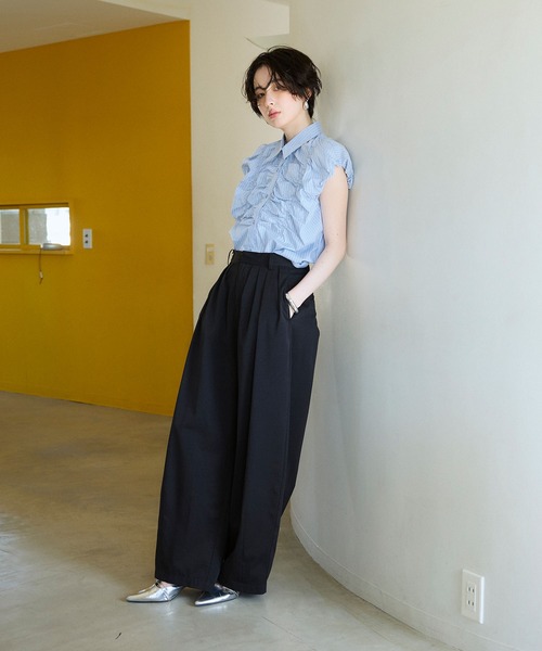 ELLEgirl(エルガール)の「フレンチスリーブバルーンシャツ(シャツ/ブラウス・レディース・ブルー系その他/サックスブルー・FREE)」の12枚目の写真