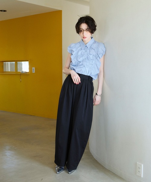 ELLEgirl(エルガール)の「フレンチスリーブバルーンシャツ(シャツ/ブラウス・レディース・ブルー系その他/サックスブルー・FREE)」の11枚目の写真