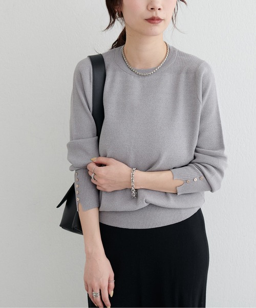 LARUTA(ラルータ)の「【LARUTA】袖口ちび釦シンプルニット(ニット/セーター・レディース・ライトグレー/グリーン/ベージュ/その他1/アイボリー/ブラック・FREE)」の18枚目の写真