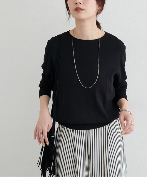 LARUTA(ラルータ)の「【LARUTA】袖口ちび釦シンプルニット(ニット/セーター・レディース・ライトグレー/グリーン/ベージュ/その他1/アイボリー/ブラック・FREE)」の15枚目の写真