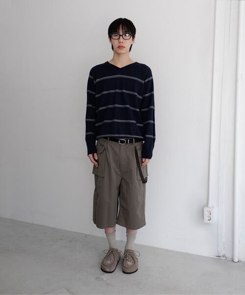Millo Archive（ミロ アーカイブ）の「ヘイ Vネックストライプニット [ネイビー]（ニット/セーター・メンズ・その他・MEDIUM/LARGE/X-LARGE）」の7枚目の写真