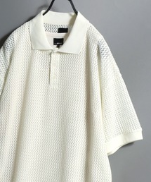ANPAS | Lace Polo Shirt and Waffle Tank Layered Set / 【セットアイテム】半袖レースポロシャツ × ワッフルタンク レイヤードアンサンブル メンズ メッシュトップス(ポロシャツ)
