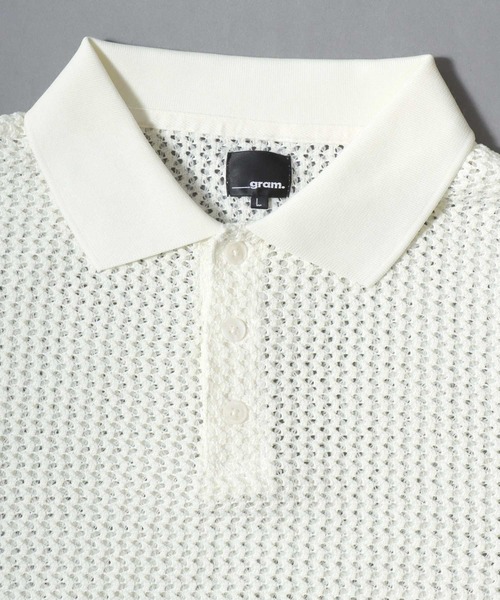 ANPAS(アンパス)の「Lace Polo Shirt and Waffle Tank Layered Set / 【セットアイテム】半袖レースポロシャツ × ワッフルタンク レイヤードアンサンブル メンズ メッシュトップス(ポロシャツ・メンズ・ブラック/ブラウン/オフホワイト・M/L)」の17枚目の写真