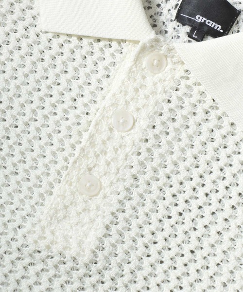 ANPAS(アンパス)の「Lace Polo Shirt and Waffle Tank Layered Set / 【セットアイテム】半袖レースポロシャツ × ワッフルタンク レイヤードアンサンブル メンズ メッシュトップス(ポロシャツ・メンズ・ブラック/ブラウン/オフホワイト・M/L)」の18枚目の写真