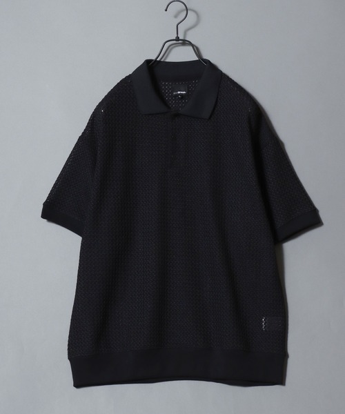ANPAS(アンパス)の「Lace Polo Shirt and Waffle Tank Layered Set / 【セットアイテム】半袖レースポロシャツ × ワッフルタンク レイヤードアンサンブル メンズ メッシュトップス(ポロシャツ・メンズ・ブラック/ブラウン/オフホワイト・M/L)」の15枚目の写真
