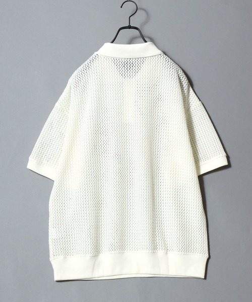 ANPAS(アンパス)の「Lace Polo Shirt and Waffle Tank Layered Set / 【セットアイテム】半袖レースポロシャツ × ワッフルタンク レイヤードアンサンブル メンズ メッシュトップス(ポロシャツ・メンズ・ブラック/ブラウン/オフホワイト・M/L)」の7枚目の写真