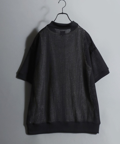 ANPAS(アンパス)の「Lace Polo Shirt and Waffle Tank Layered Set / 【セットアイテム】半袖レースポロシャツ × ワッフルタンク レイヤードアンサンブル メンズ メッシュトップス(ポロシャツ・メンズ・ブラック/ブラウン/オフホワイト・M/L)」の14枚目の写真
