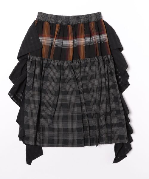 Vivienne Westwood(ヴィヴィアンウエストウッド)の「テクスチャーチェックブロッキングギャザーフリルスカート(スカート・レディース・キナリ/ブラック系その他・FREE)」の3枚目の写真