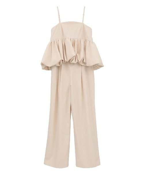 CLANE(クラネ)の「CLANE/クラネ/PEPLUM LAYERED ALLINONE(サロペット/オーバーオール・レディース・ブラック/グレー/アイボリー・1)」の1枚目の写真