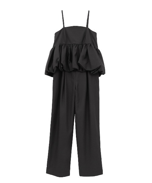 CLANE(クラネ)の「CLANE/クラネ/PEPLUM LAYERED ALLINONE(サロペット/オーバーオール・レディース・ブラック/グレー/アイボリー・1)」の2枚目の写真