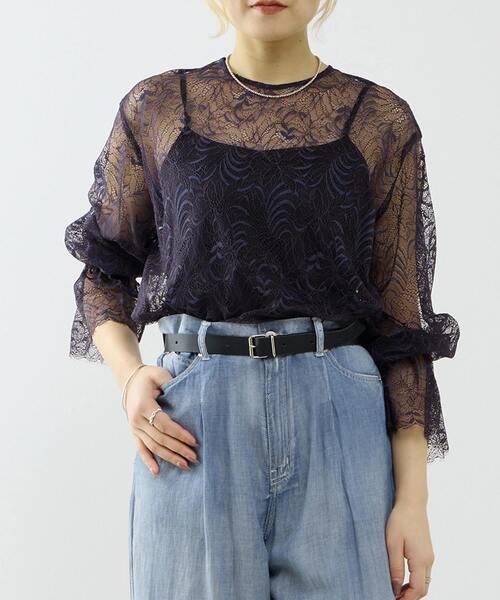 SOFFITTO（ソフィット）の「レースブラウス（シャツ/ブラウス・レディース・クリーム/ネイビー・FREE）」の2枚目の写真