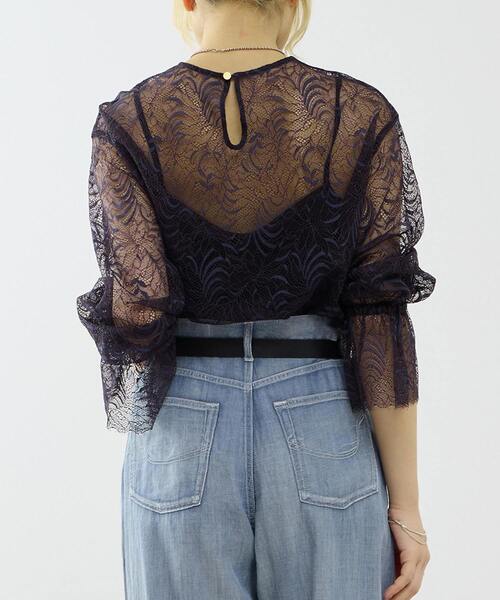 SOFFITTO（ソフィット）の「レースブラウス（シャツ/ブラウス・レディース・クリーム/ネイビー・FREE）」の4枚目の写真