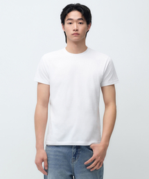 スリムクルーネックTシャツ[ホワイト]