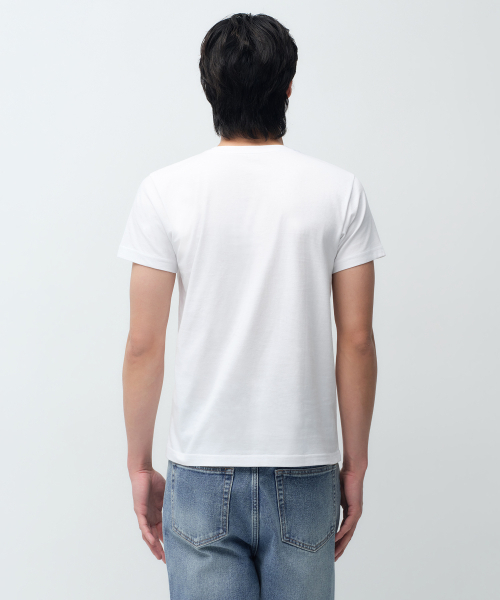 MUSINSA STANDARD（ムシンサスタンダード）の「スリムクルーネックTシャツ[ホワイト]（Tシャツ/カットソー・メンズ・その他・SMALL/MEDIUM/LARGE/X-LARGE/2XL/3XL）」の3枚目の写真