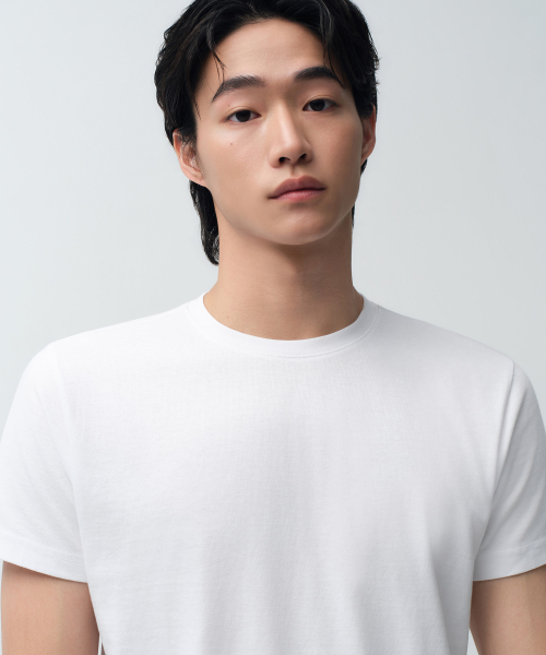 MUSINSA STANDARD（ムシンサスタンダード）の「スリムクルーネックTシャツ[ホワイト]（Tシャツ/カットソー・メンズ・その他・SMALL/MEDIUM/LARGE/X-LARGE/2XL/3XL）」の4枚目の写真