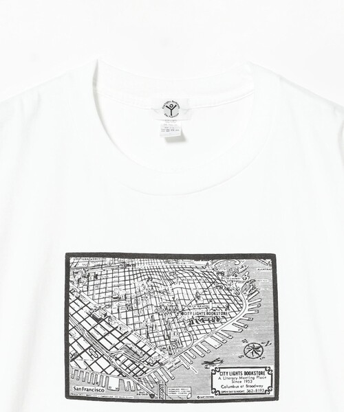 BEAMS BOY（ビームスボーイ）の「City Lights Bookstore / 74s Post Card T（Tシャツ/カットソー・レディース・ホワイト・LARGE）」の3枚目の写真