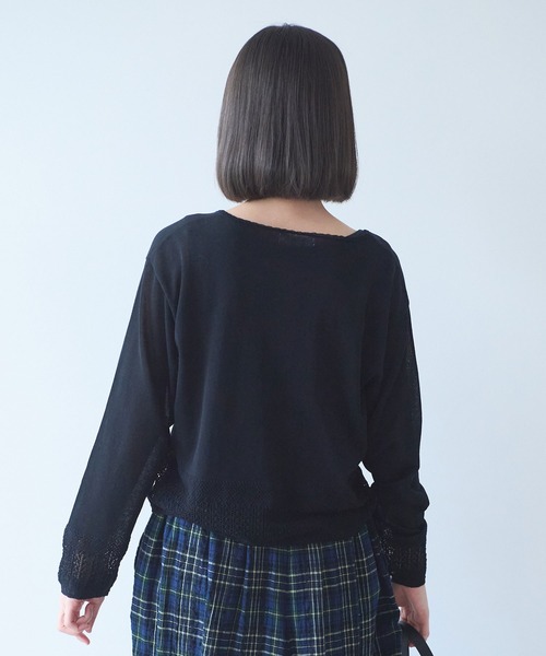 bulle de savon（ビュルデサボン）の「レースニット カーディガン（カーディガン/ボレロ・レディース・ブラック/キナリ・FREE）」の16枚目の写真