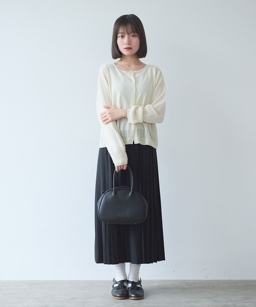 bulle de savon（ビュルデサボン）の「レースニット カーディガン（カーディガン/ボレロ・レディース・ブラック/キナリ・FREE）」の7枚目の写真