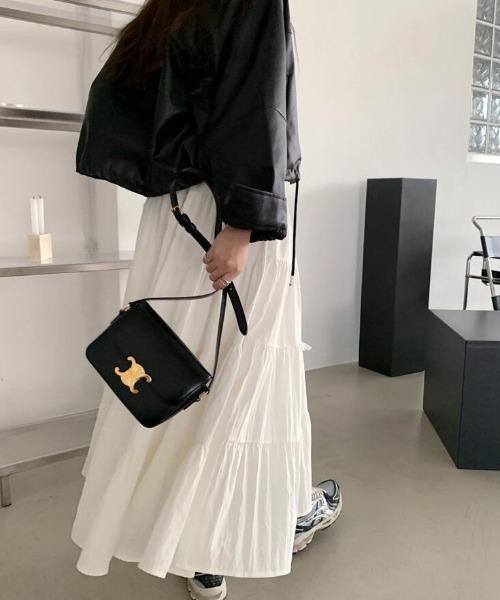 semplice(センプリチェ)の「ロングスカート(スカート・レディース・ブラック/ホワイト/イエロー・F)」の20枚目の写真