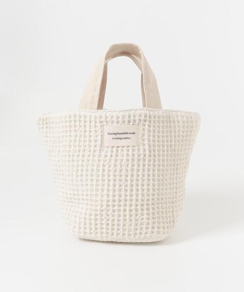 URBAN RESEARCH DOORS（アーバンリサーチドアーズ）の「『別注』beej×DOORS　ワッフルトートバッグ（トートバッグ・レディース・オフホワイト/グレー・ONE）」の4枚目の写真