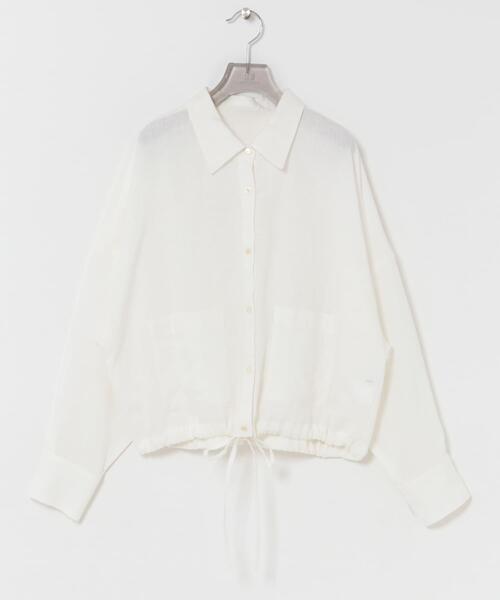 URBAN RESEARCH(アーバンリサーチ)の「ラミーレーヨンワイドショートシャツ(シャツ/ブラウス・レディース・オフホワイト/ネイビー/レッド系その他・FREE)」の8枚目の写真