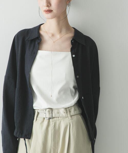 URBAN RESEARCH(アーバンリサーチ)の「ラミーレーヨンワイドショートシャツ(シャツ/ブラウス・レディース・オフホワイト/ネイビー/レッド系その他・FREE)」の11枚目の写真