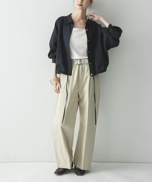 URBAN RESEARCH(アーバンリサーチ)の「ラミーレーヨンワイドショートシャツ(シャツ/ブラウス・レディース・オフホワイト/ネイビー/レッド系その他・FREE)」の15枚目の写真