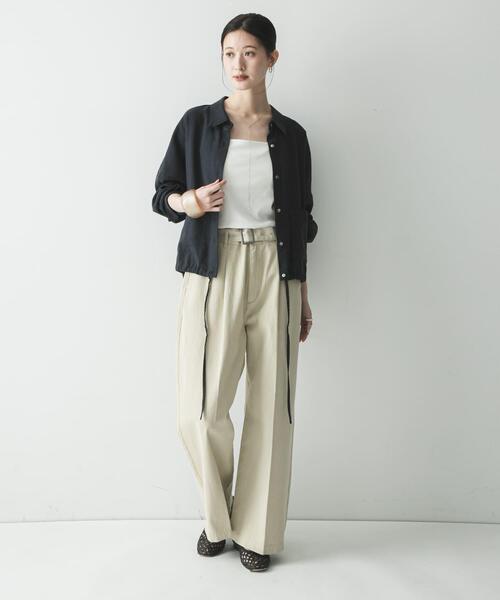 URBAN RESEARCH(アーバンリサーチ)の「ラミーレーヨンワイドショートシャツ(シャツ/ブラウス・レディース・オフホワイト/ネイビー/レッド系その他・FREE)」の16枚目の写真