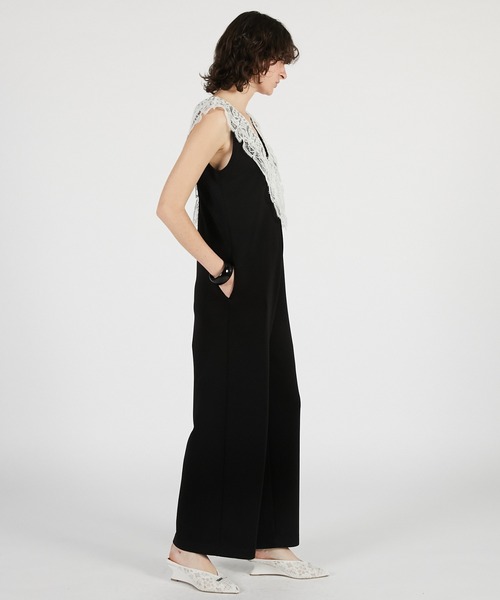 PRANK PROJECT(プランクプロジェクト)の「【2026Summer Pre-Order】ディープVネックレースオールインワン / Deep V-Neck Lace All-In-One(つなぎ/オールインワン・レディース・ブラック/グレー・36/38)」の6枚目の写真
