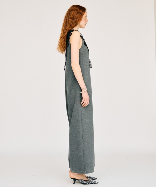 PRANK PROJECT(プランクプロジェクト)の「【2026Summer Pre-Order】ディープVネックレースオールインワン / Deep V-Neck Lace All-In-One(つなぎ/オールインワン・レディース・ブラック/グレー・36/38)」の16枚目の写真