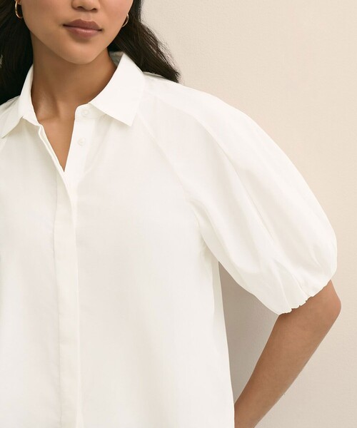 BROOKS BROTHERS(ブルックスブラザーズ)の「シルク/コットン バブルスリーブ ブラウス(シャツ/ブラウス・レディース・ホワイト・LARGE/MEDIUM/SMALL/X-SMALL)」の4枚目の写真