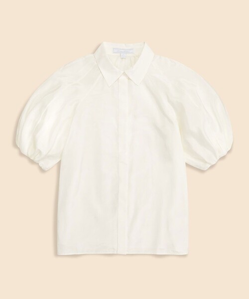 BROOKS BROTHERS(ブルックスブラザーズ)の「シルク/コットン バブルスリーブ ブラウス(シャツ/ブラウス・レディース・ホワイト・LARGE/MEDIUM/SMALL/X-SMALL)」の2枚目の写真