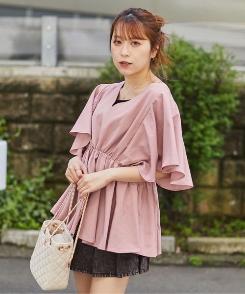 GORGE(ゴージ)の「《Vネックフレアチュニック》チュニック/カジュアル/春夏/全4色(チュニック・レディース・ピンク/カーキ/ブラック/オフホワイト・F)」の12枚目の写真