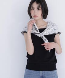 NATURAL BEAUTY BASIC | ドットスカーフ付ニット(ニット/セーター)