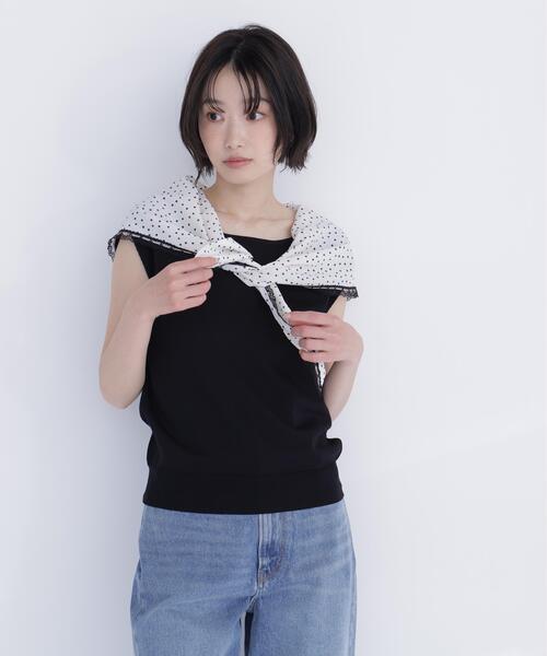 NATURAL BEAUTY BASIC(ナチュラルビューティーベーシック)の「ドットスカーフ付ニット(ニット/セーター・レディース・オフホワイト/ブラック/イエロー・フリ-)」の19枚目の写真